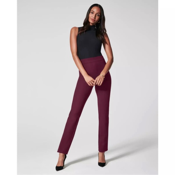 SPANX The Perfect Pant Slim Straight Chianti Ponte Trouser Size XS NWT - Picture 1 of 16